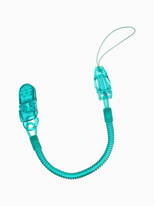 Держатель для соски - пустышки, пружинка, 2 шт., прозрачный, бирюзовый, Крошка Я