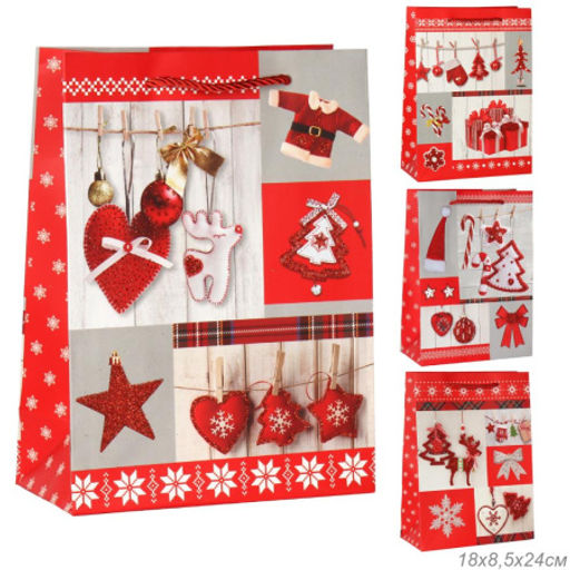 Цена за 12 шт. Пакет подарочный 18х24х8.5 / 362-52-S /уп 12/720/Новый год - ГалеонТрейд фото 7