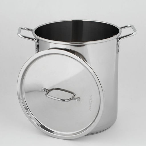 Кастрюля Катунь «Общепит», 20 л, d=30 см, h=33 см, с крышкой, капсульное дно, индукция, нержавеющая сталь, хромированная