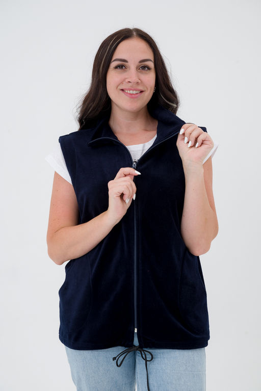 Жилет женский из велюра синий - Амадэль фото 3