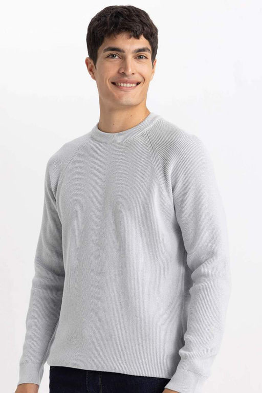 Standart Fit Normal Kesim Bisiklet Yaka Basic Duz Triko Kazak - Defacto фото 2