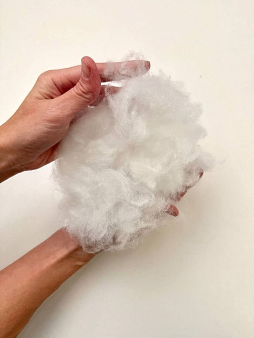 Лебяжий (искусственный) пух, 1 кг - 1 пакет, полиэфирное волокно-100%