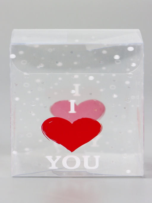 Цена за 5 шт. Складная коробка из PVC I love you, прозрачная с рисунком, 7?7?7 см 5 шт. - UPAK LAND фото 2