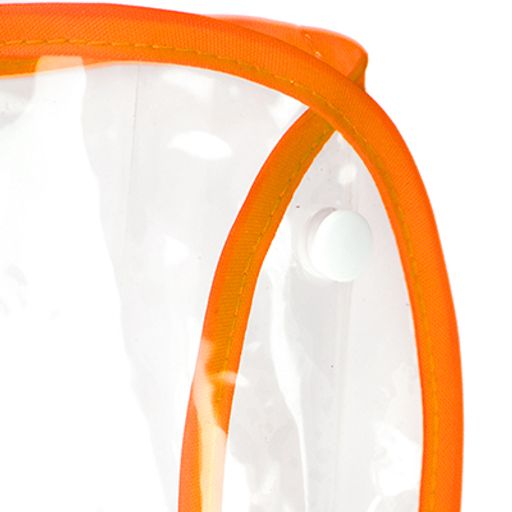 Одежда для собаки Плащ с капюшоном прозрачный, на кнопках р-р М 29см, оранжевый кант, ПВХ (Китай) - Домашняя мода фото 3