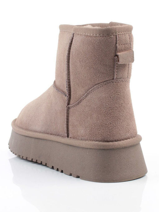 04-PF8521-4 GRAY/BEIGE Угги женские (натуральная замша, 100% шерсть)