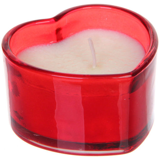 Свеча в стакане "Сердечко" 8*4,8 см, Красный
