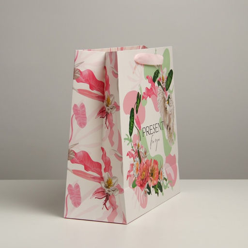Цена за 2 шт. Пакет подарочный ламинированный квадратный, упаковка, «Present for you», 30×30×12 см
