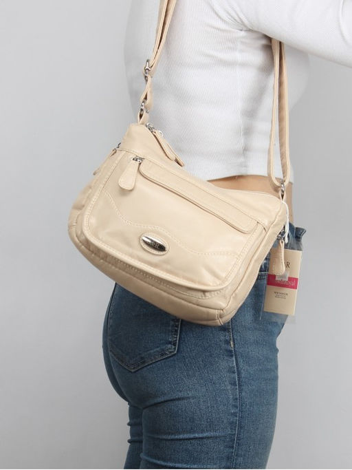 Сумка женская искусственная кожа Guecca-117, 2 отд, плечевой ремень св.бежевый SALE 264086 - Adelia фото 9