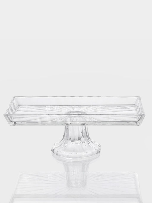 Блюдо «Шубница». 27.4×14×10 см, на ножке, стекло, прозрачная