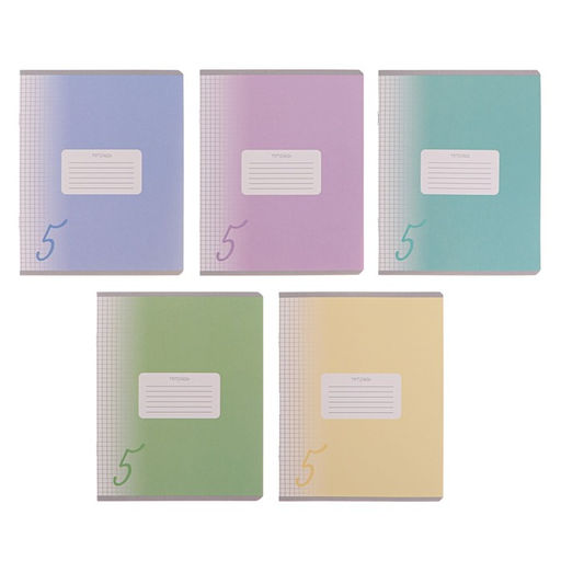 Цена за 5 шт. Тетрадь 12 листов в клетку Calligrata «Пятёрка», обложка мелованный картон, ВД-лак, блок офсет, белизна 95%, МИКС