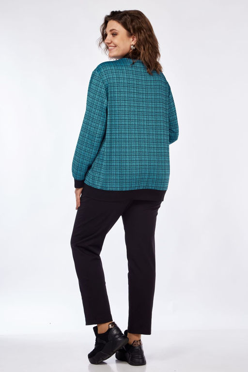 Костюм Элль стиль 2252/1 синий океан/черный  фото 2