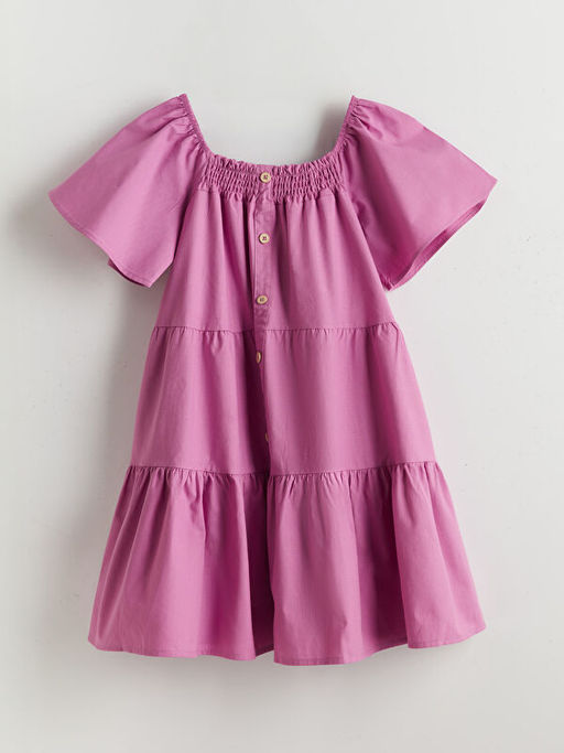 Kare Yaka K?z ?ocuk Elbise