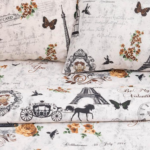 Постельное бельё Этель 2 сп. Парижские сезоны175х215 см, 200х220 см, 70х70 см - 2 шт., 100% хлопок, бязь 125 г/м  фото 2