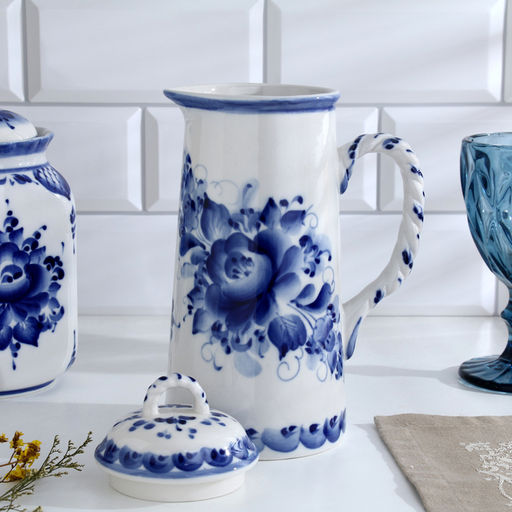 Кувшин для воды «Ретро», 24.5 см, фарфор гжель