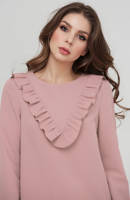 Платье-мини пепельно-розовый - Donna saggia фото 4