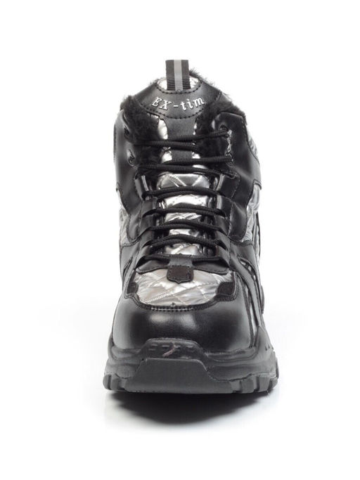 04-8525-4 BLACK Ботинки зимние женские (искусственные материалы)