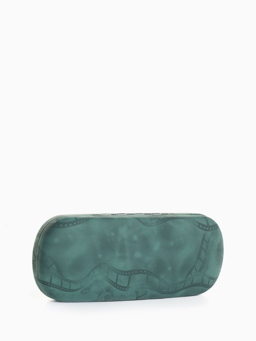 Футляр для очков на хлопушке, с рисунком, размер 16×6×3 см, зелёный