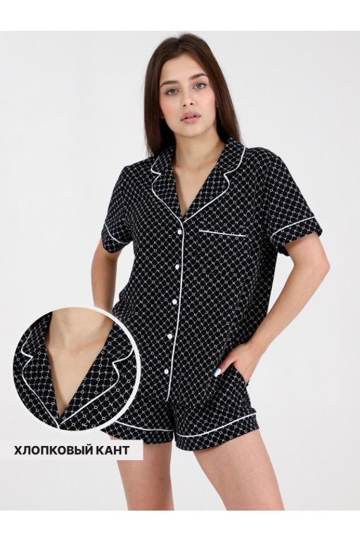Пижама женская П-90 черный (хлопок, рр 42-54)