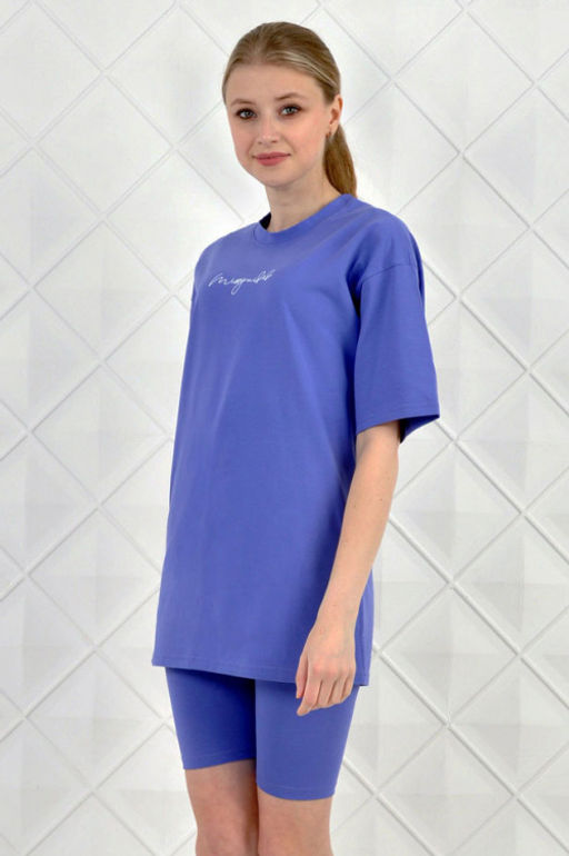 Арт. 5730 Костюм с велосипедками 42-50 (5 шт) Цвет:верх- амазонка, низ- амазонка