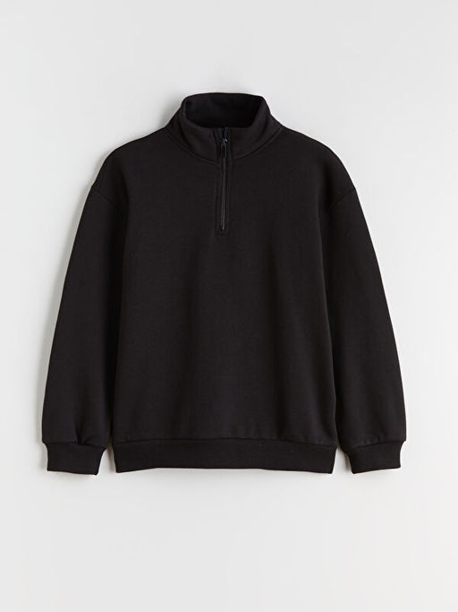 Dik Yaka Erkek ?ocuk Kal?n Sweatshirt