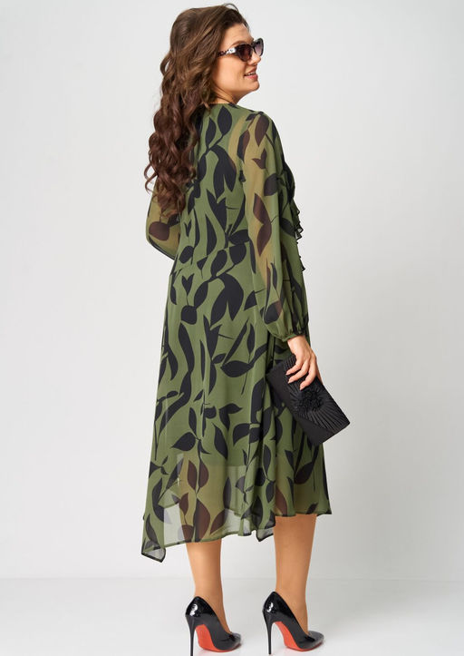 Платье EVA GRANT 7122 принт олива  фото 2