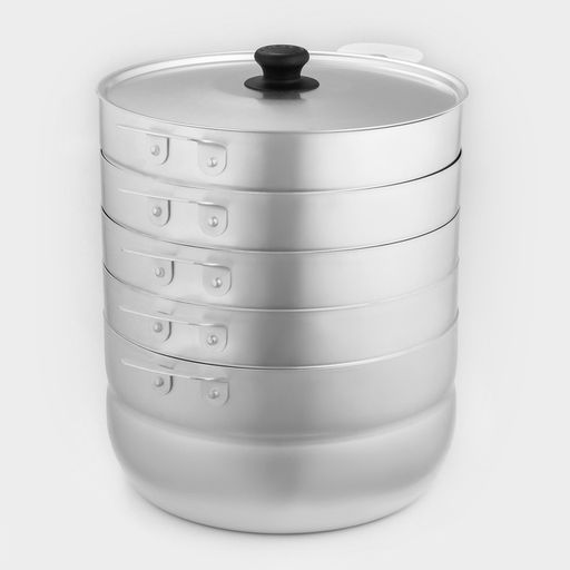 Манты-казан, 6 л, d=26 см, с 4 сетками, высота секции 5 см, с крышкой, штампованный алюминий