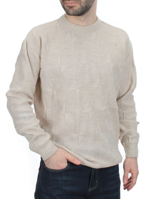 G636 LIGHT BEIGE Джемпер мужской (100% шерсть)