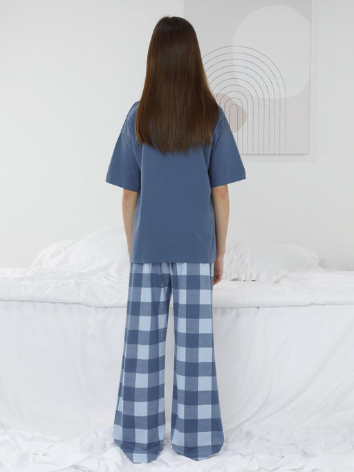 МП 1657-1/синий 4027 Н026.2 пижама для дев