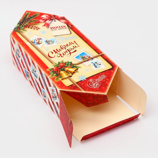 Цена за 10 шт. Коробка - конфета новогодняя подарочная складная «С Новым годом», 18×28×10 см