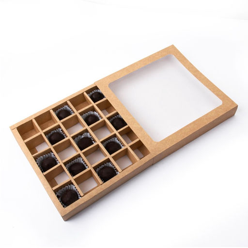 Коробка складная под 25 конфет, крафт, 22 х 22 х 3,3 см - UPAK LAND фото 3