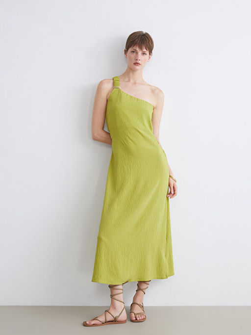 Tek Omuz Dokulu Elbise