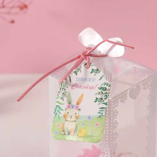 Набор подарочный Зайка в платье, мыльные розовые розы 5 шт., роса, 7?7?12 см - Simaland фото 5