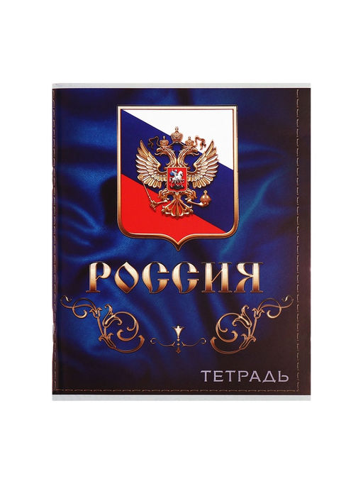 Комплект тетрадей из 4 штук, 96 листов в клетку Calligrata «Россия», обложка мелованный картон, блок №2, белизна 75% (серые листы)