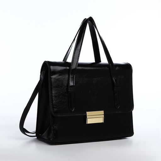 Сумка-мессенджер на клапане, цвет чёрный - Simaland фото 3