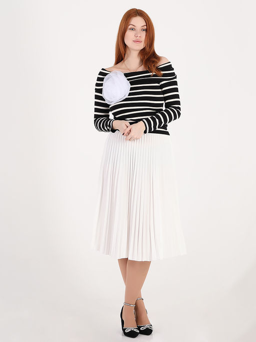 Плиссированная юбка женская больших размеров офисная - Almond фото 22