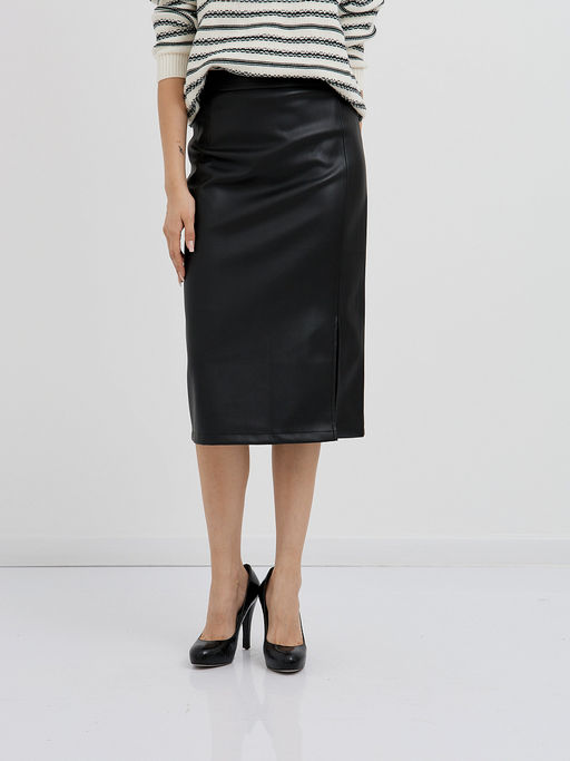 черная юбка-карандаш длины миди с разрезом - Glenfield фото 5