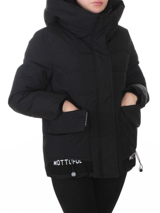 PE23-2 BLACK Куртка зимняя женская оверсайз (150 гр. холлофайбер)