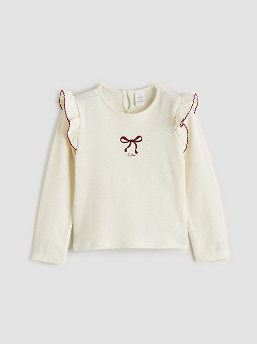 Fiyonk Detayl? K?z ?ocuk Bluz ?ort Etek ve K?lotlu ?orap