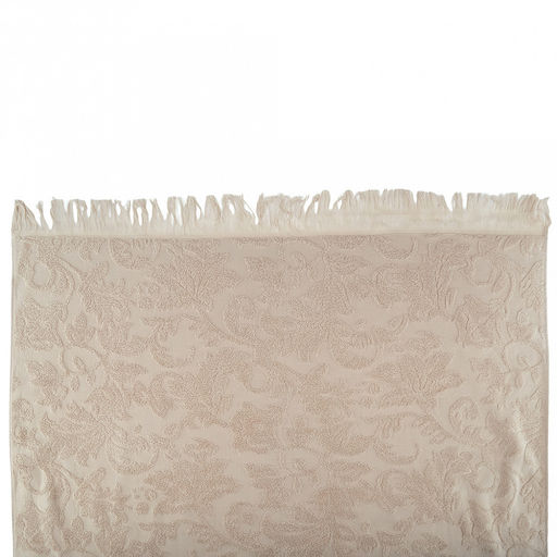 Полотенце махровое "Королевский шик" 90х180см, хлопок 100%, с бахромой, кремовый (Китай)