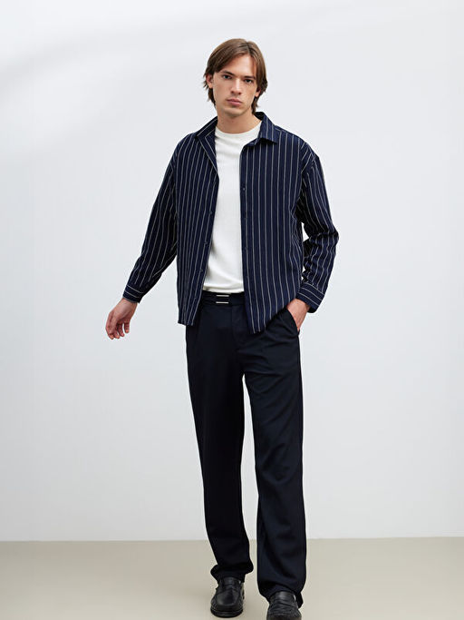 Regular Fit ?izgili Erkek G?mlek