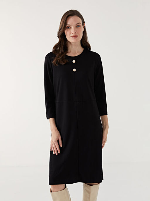 Bisiklet Yaka Elbise