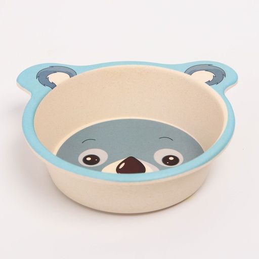 Набор бамбуковой посуды Коала, тарелка, миска, стакан, приборы, 5 предметов - Крошка я фото 5