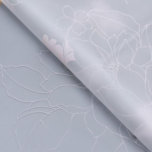 Цена за 20 шт. Пленка для цветов матовая, Цветы с каймой, розовый, 0.57?5 м 5% см