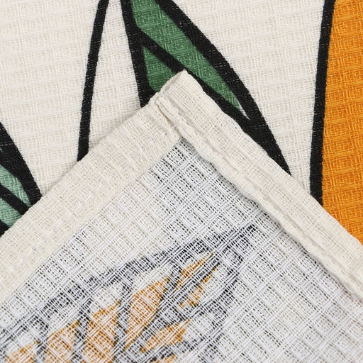 Кухонное полотенце «Доляна. Листья», 28×46 см, 100% хлопок, вафля 160 г/м²