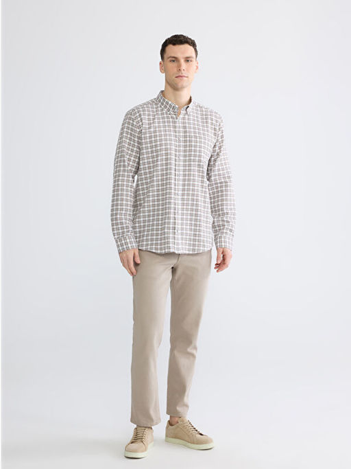 Regular Fit Ekose Gabardin Erkek G?mlek