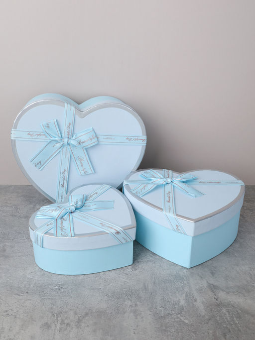 Коробка подарочная 3 штуки Сердце набор 23/19/16 см / 8022-51 /уп 36/ - ГалеонТрейд фото 6