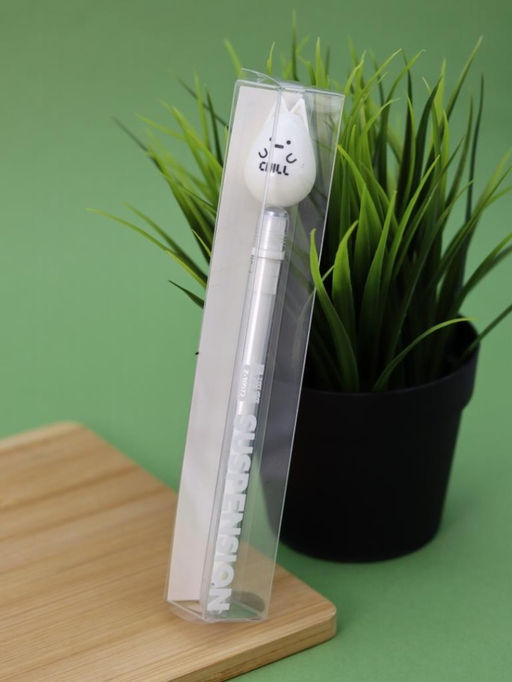 Ручка с магнитной насадкой "Chill kitten", white