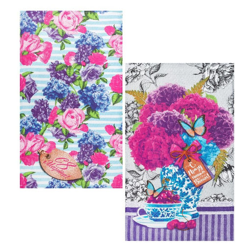 Набор кухонных полотенец Доляна С 8 марта! 35?60 см-2 шт., 100% хлопок, рогожка 160 г/м?
