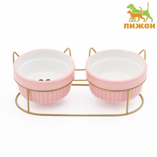 Миски керамические на подставке 2250 мл - Пижон фото 2