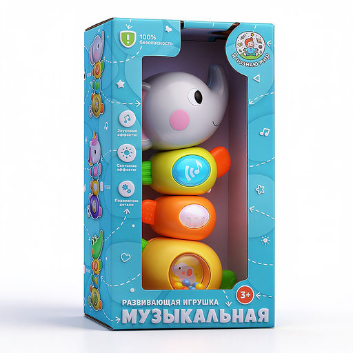 Игрушка развивающая "Слоник погремушка" в коробке